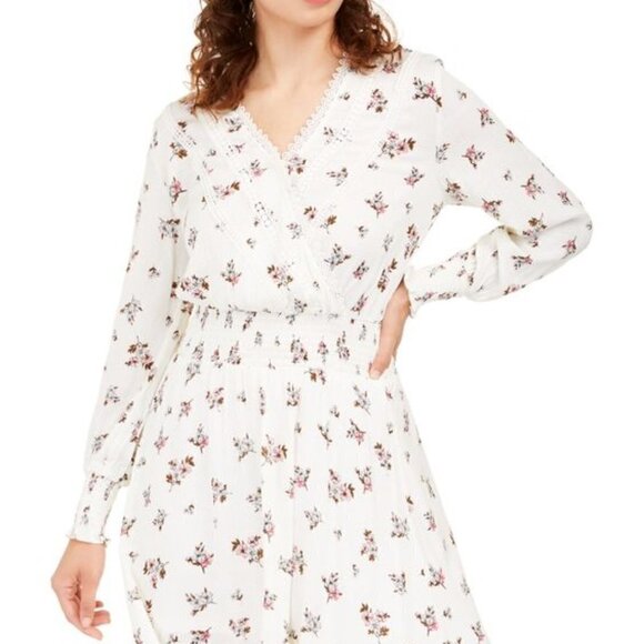 American Rag Floral Dress with Smocking & Lace - Picture 1 of 11